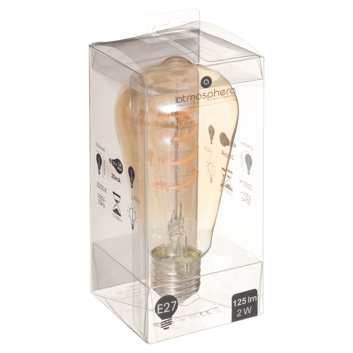 Bombilla Led Vintage Ámbar E27 St64 4W