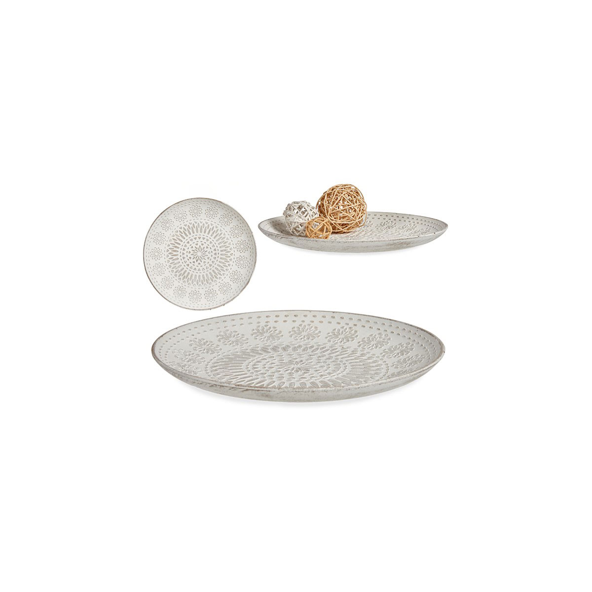 Centro Mesa Mdf Blanco 29.5x29.5x2.7Cm