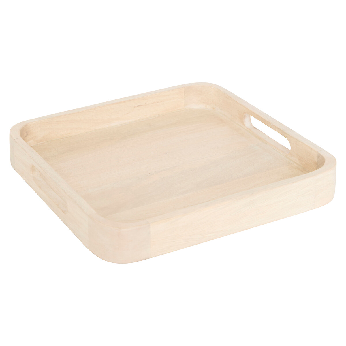 Bandeja beige de madera mango 34.5x34.5cm