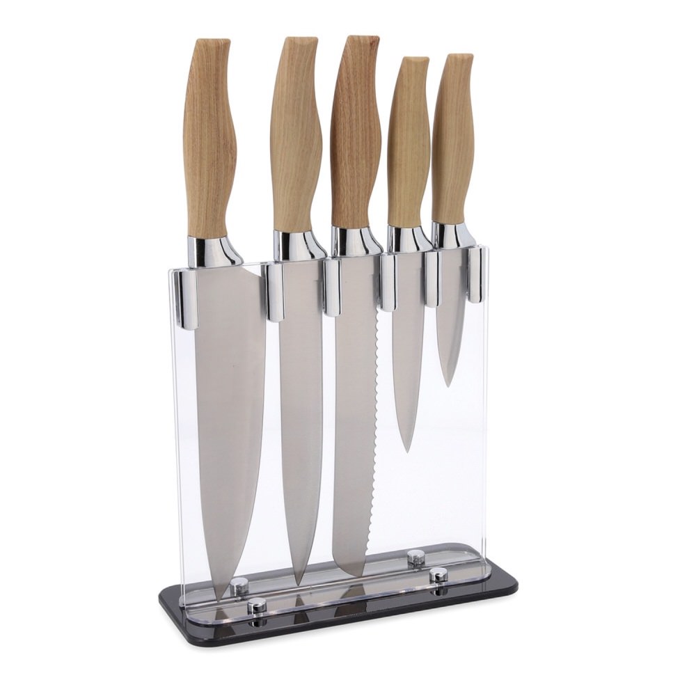 Juego 5 Cuchillos De Cocina Con Soporte