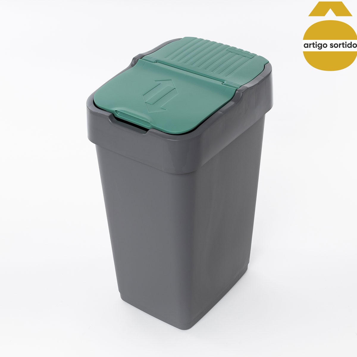 Cubo reciclaje con tapa basculante 35L