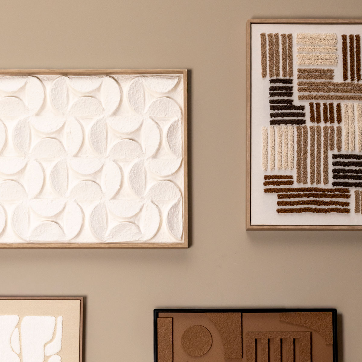Cuadro decorativo 3D KAILANI blanco 80x60cm