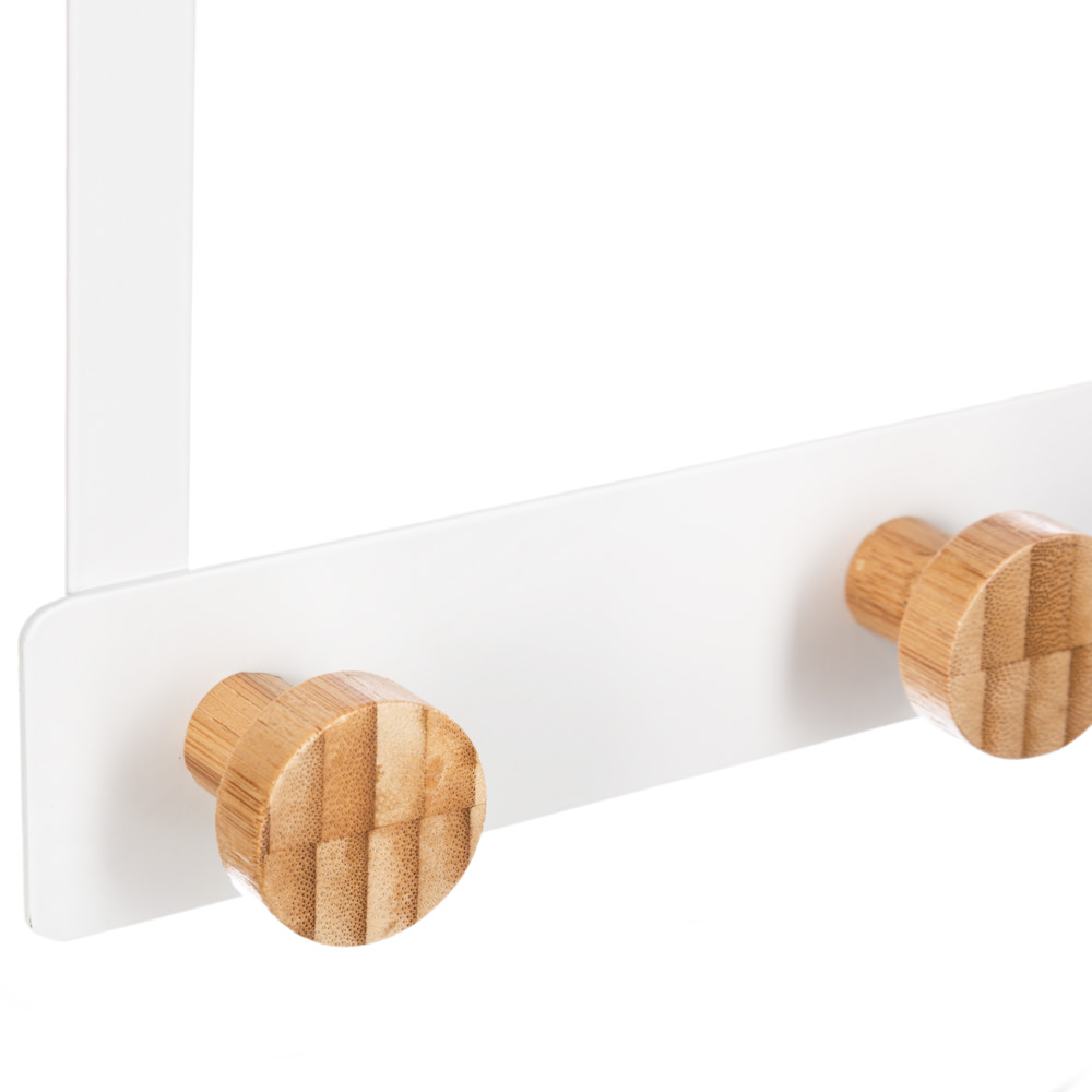 Colgador Puerta C/3 Ganchos Bamb&uacute; Blanco