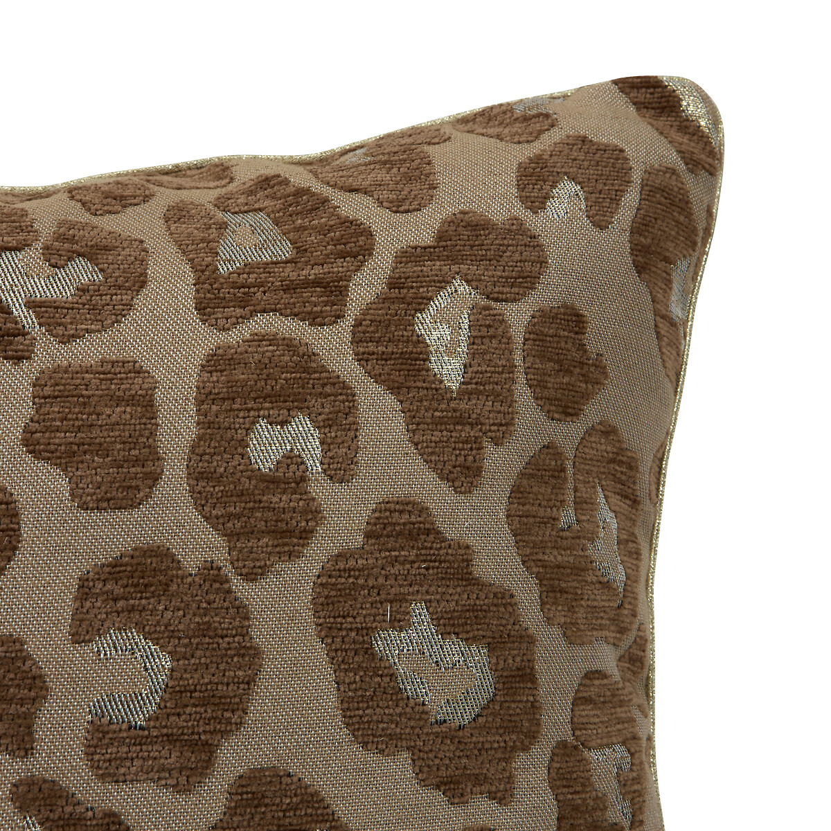 Funda para coj&iacute;n leopardo marr&oacute;n 45x45cm