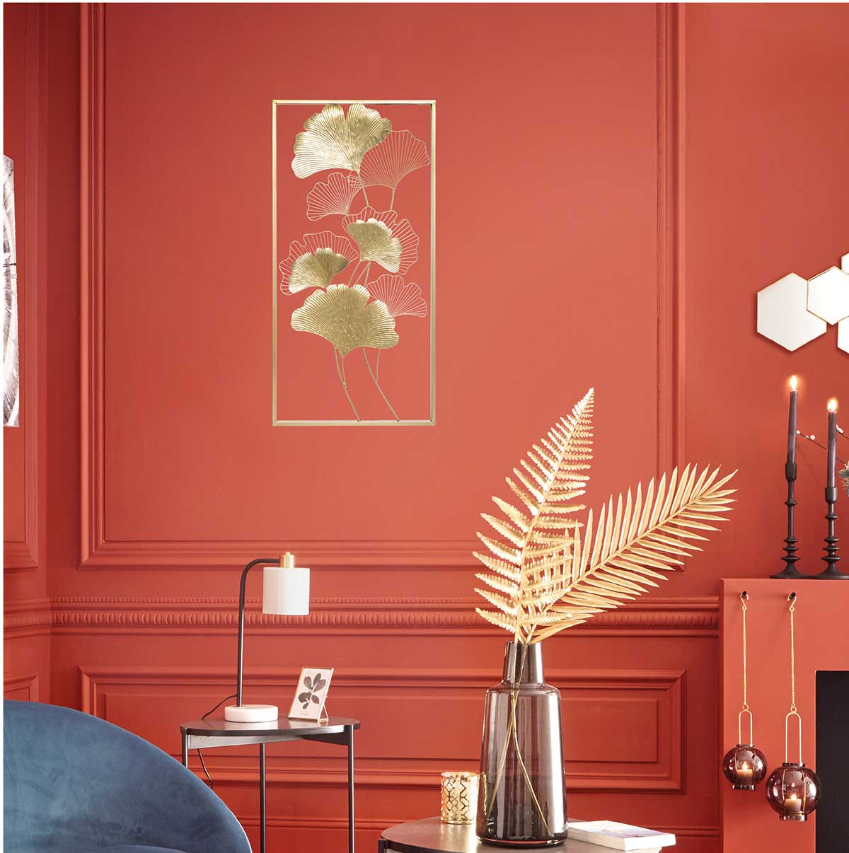 Cuadro Decorativo Ginko Metal 50x100Cm