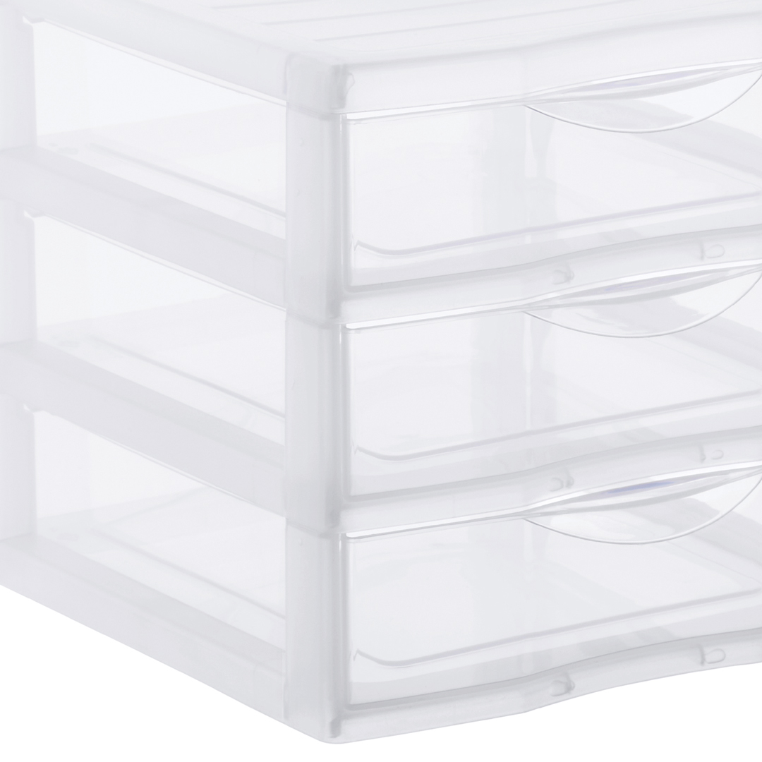 Organizador C/3 Cajones A5 Transparente