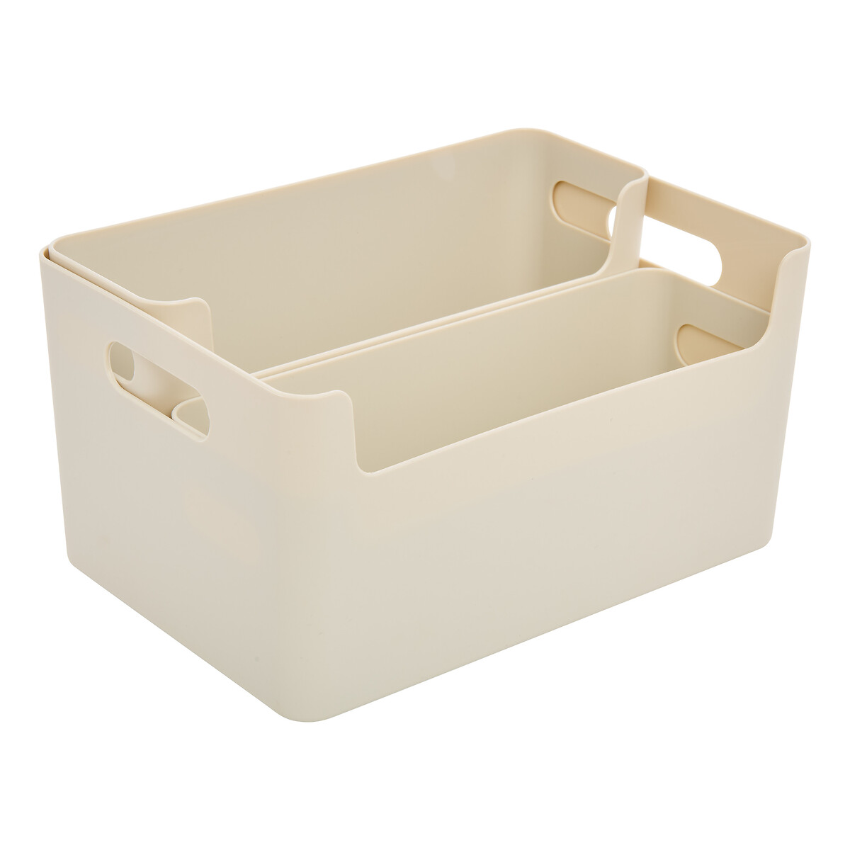 Set de 3 cestos organizadores beige
