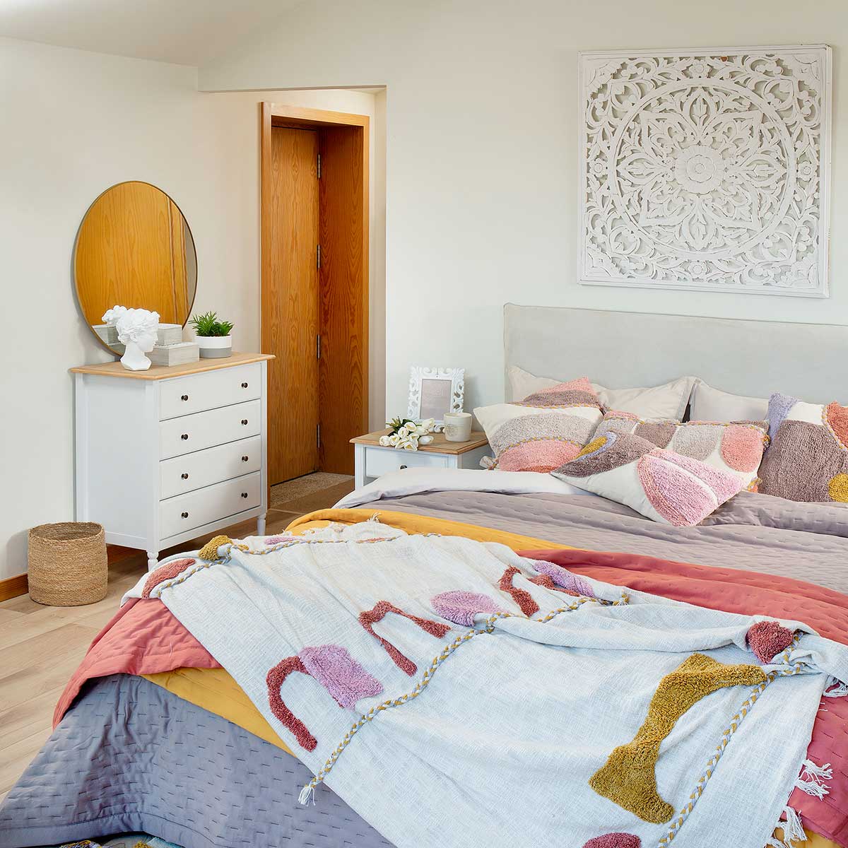 Cómoda Madera Con 4 Cajones 80x40x85.5Cm