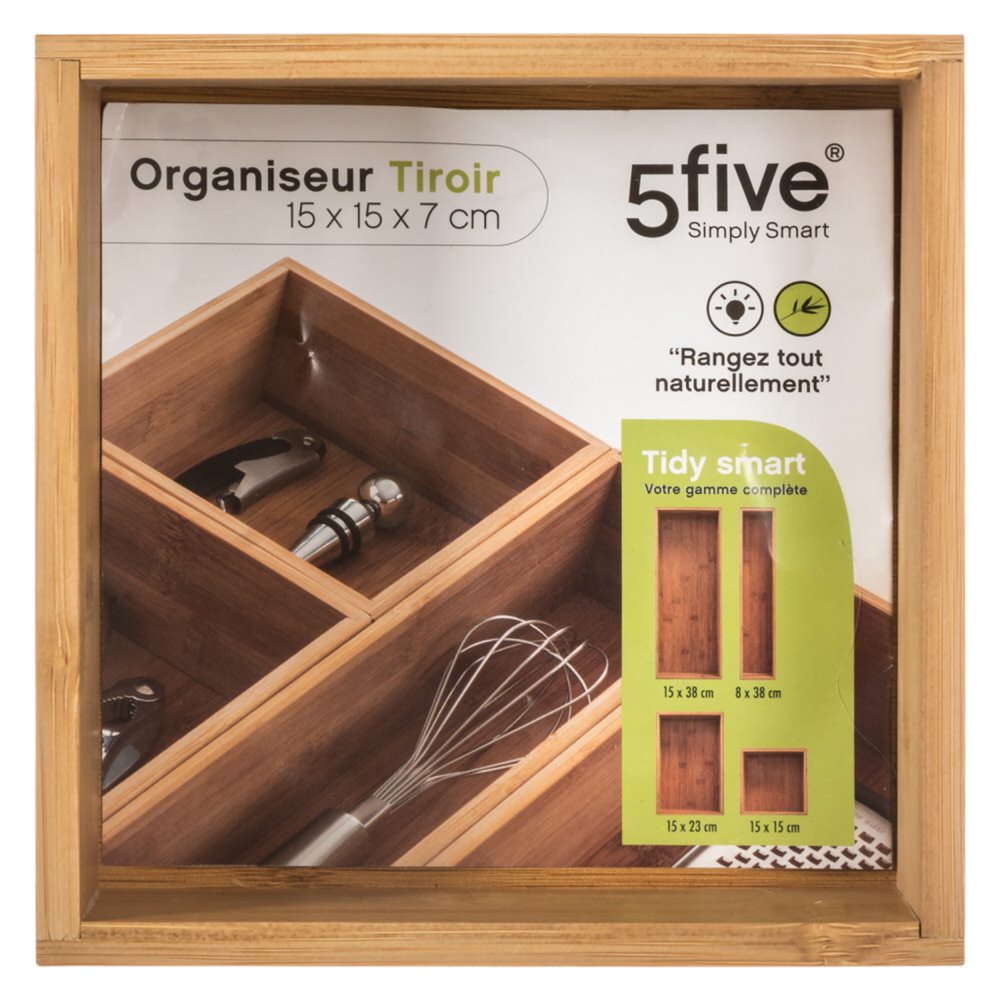 Caja organizadora de bambú  15x15x7Cm