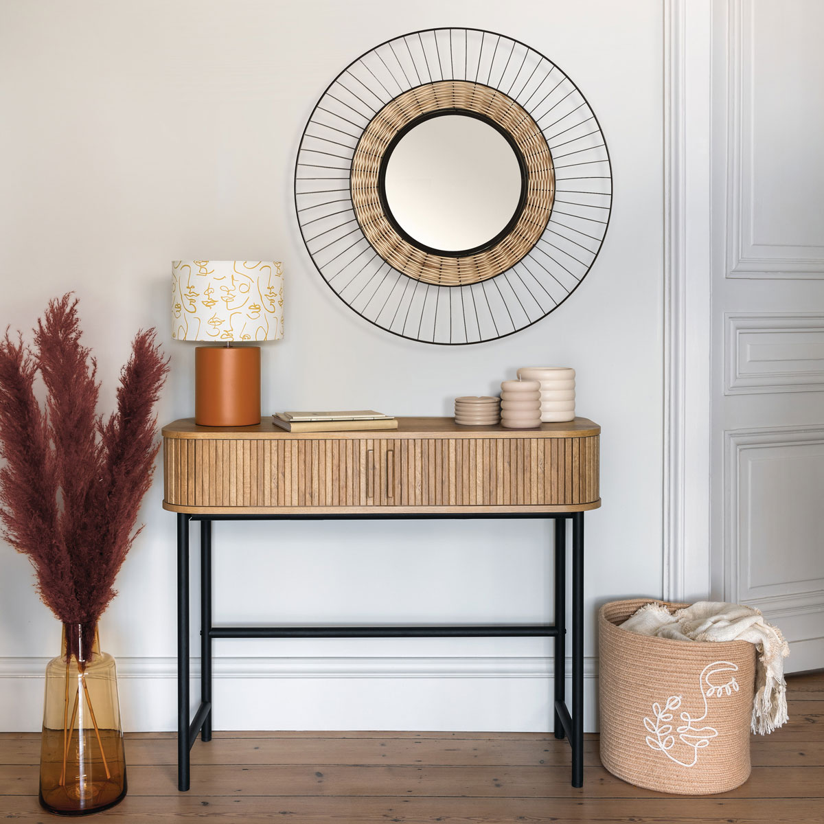 Consola COLVA beige con 2 puertas