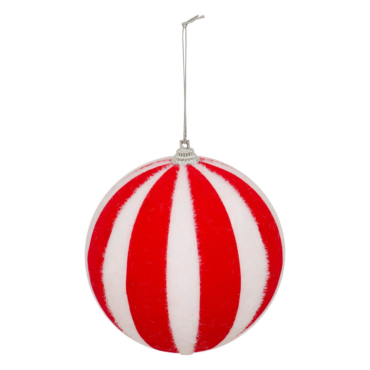 Bola De Navidad Con Rayas 10cm 