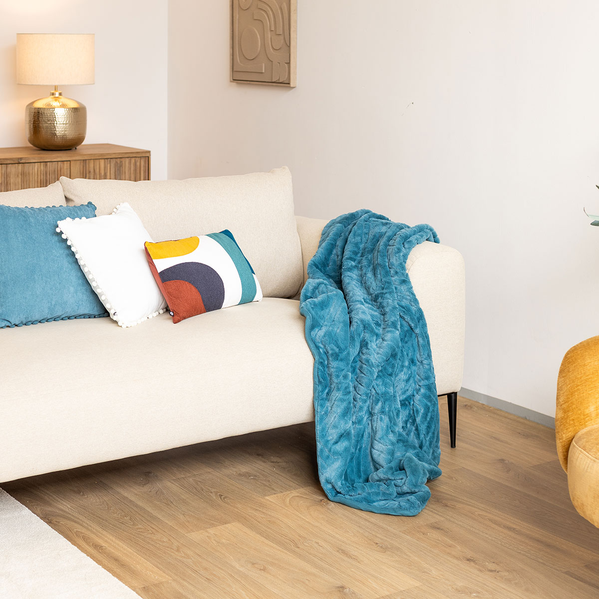 Manta Geo 3D Azul 120x160Cm