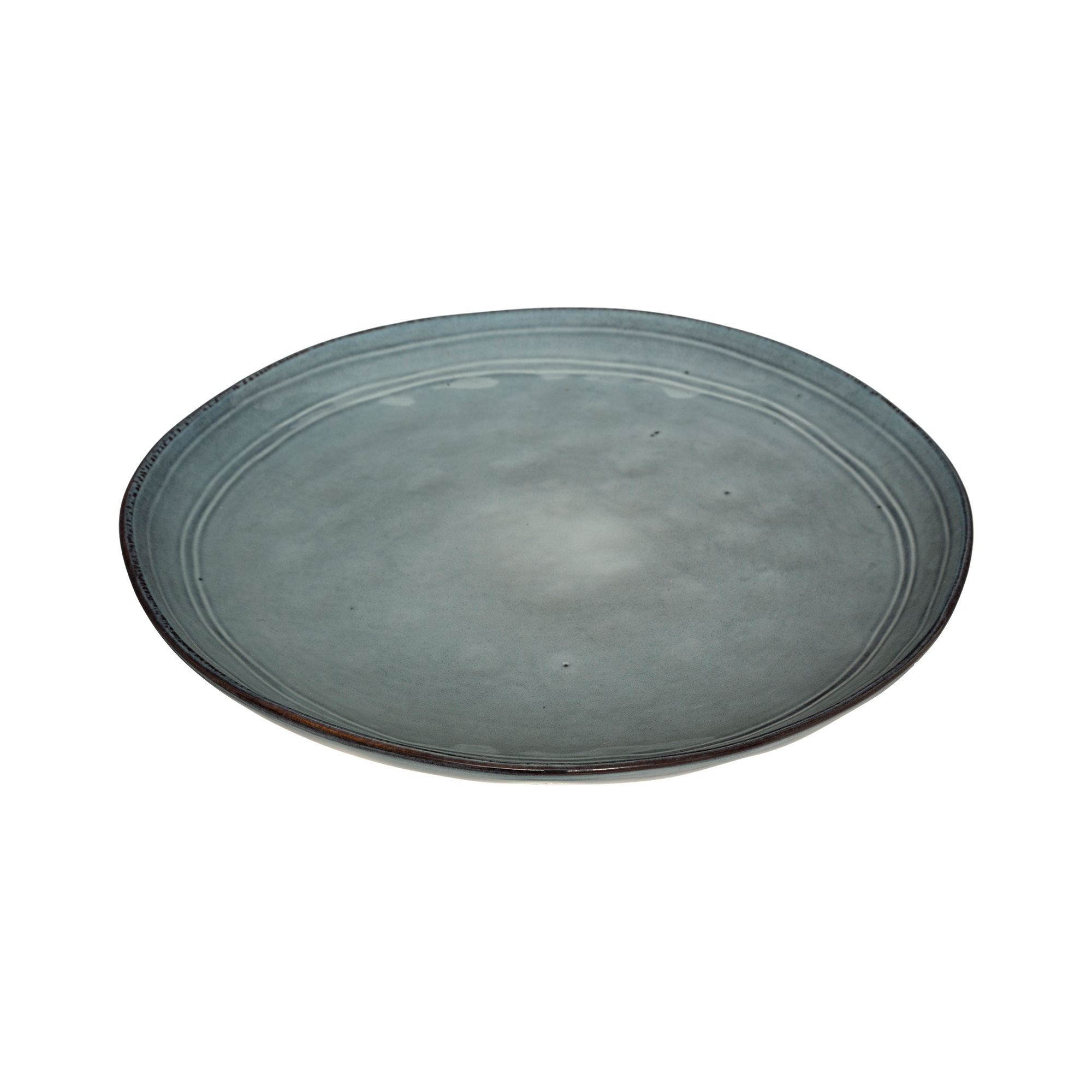 Plato Postre Flower Azul