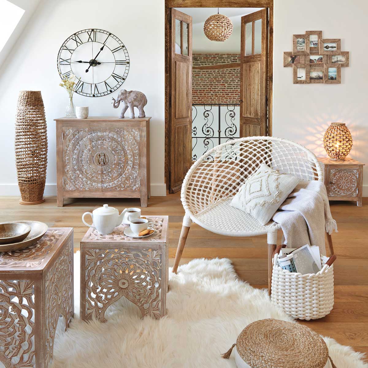 Aparador Em Madeira Mango Com 2 Portas Shirel