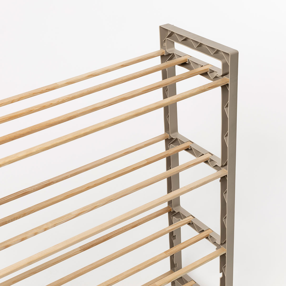 Zapatero con 4 niveles beige de madera