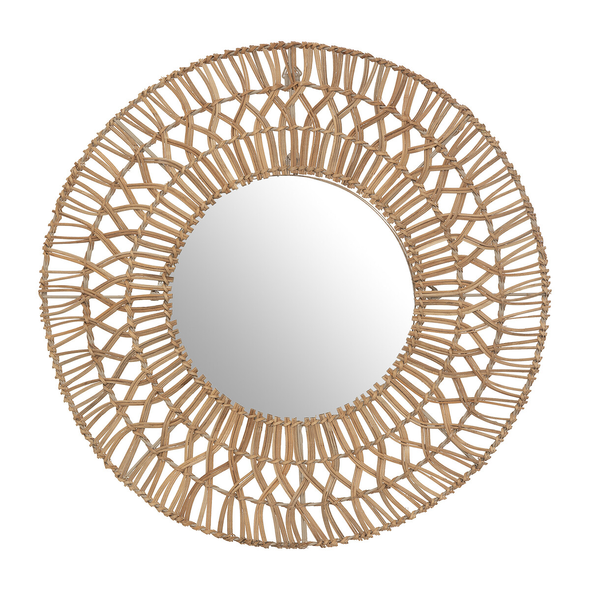 Espejo De Pared Redondo De Ratán 58Cm