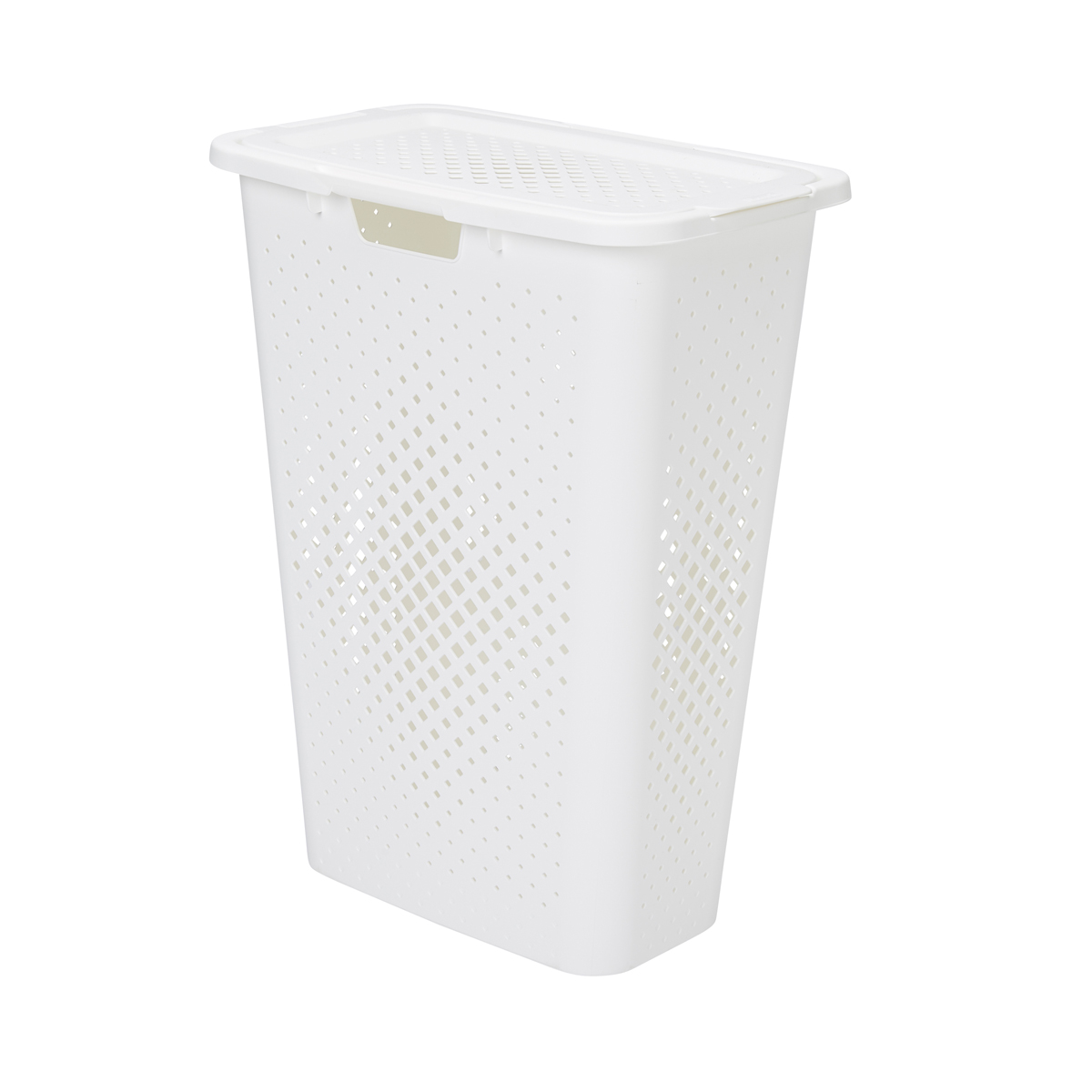Cesto de ropa PIXEL blanco con tapa 40l