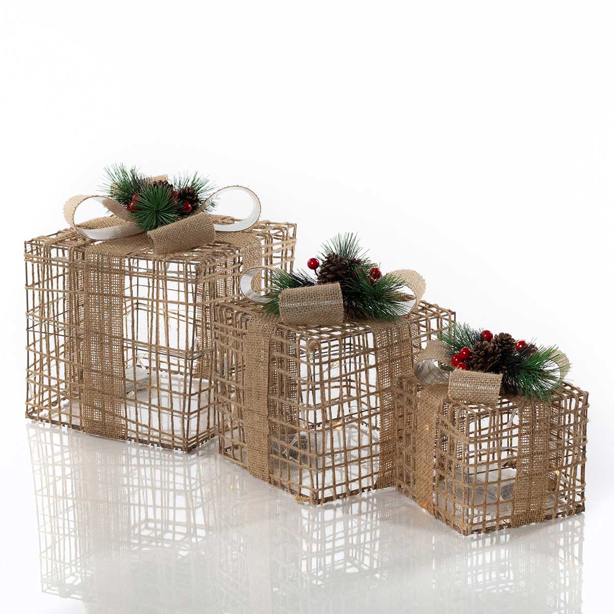 Caja de regalo decorativa dorada 20cm