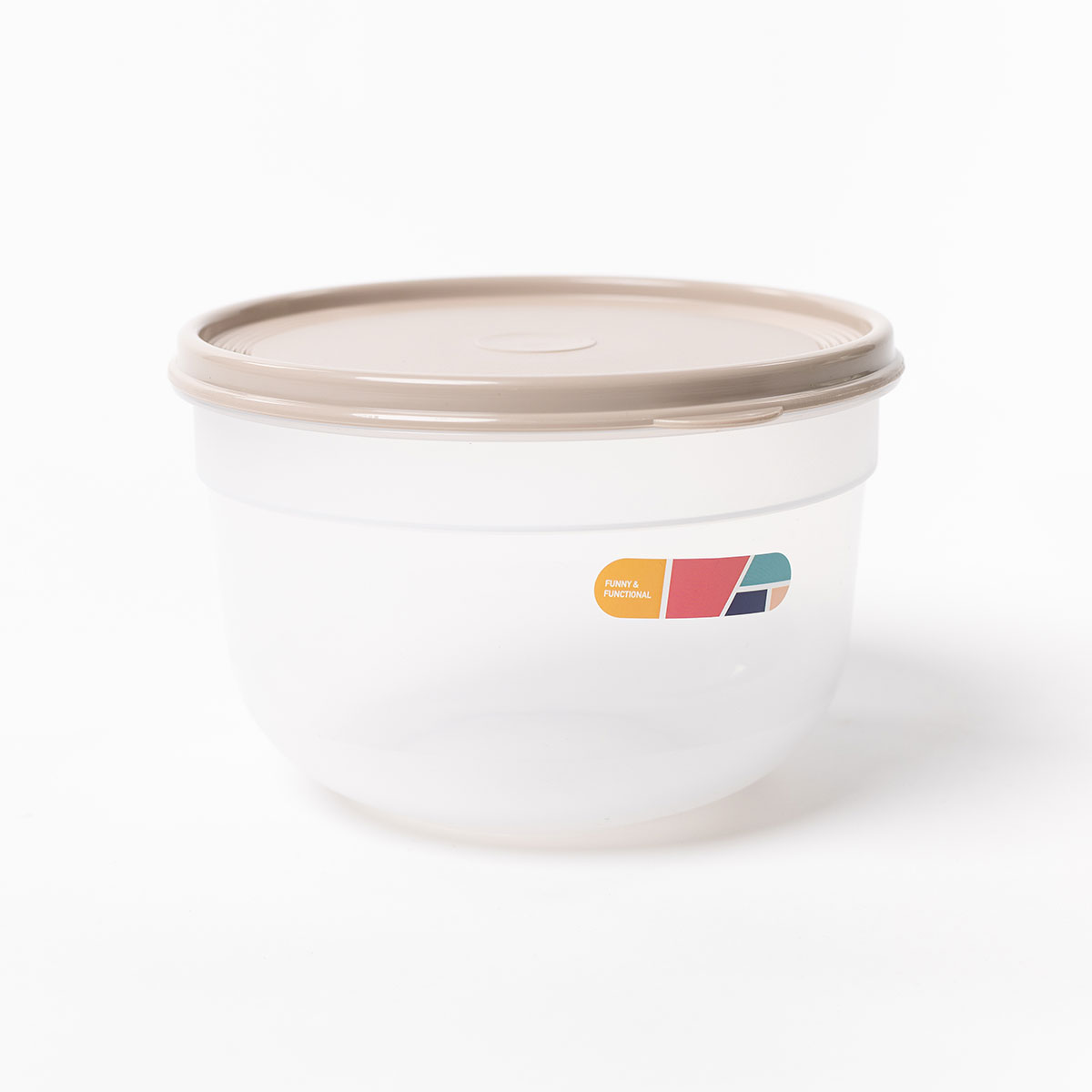 Caja herm&eacute;tica redonda beige 2,4L