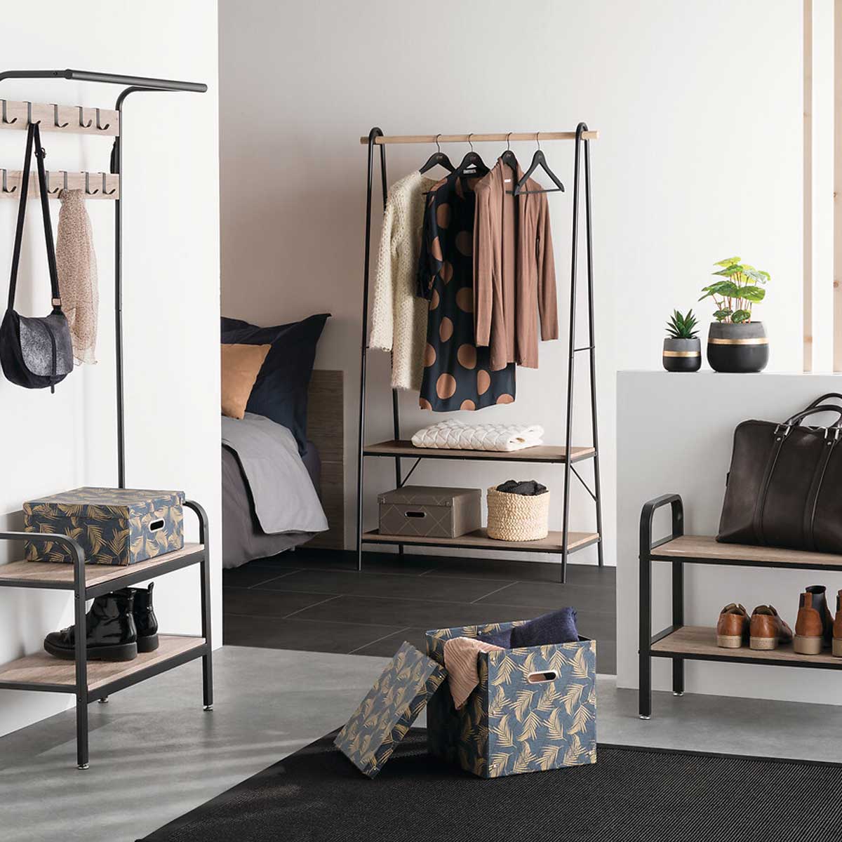 Perchero C/10 Ganchos Y Zapatero