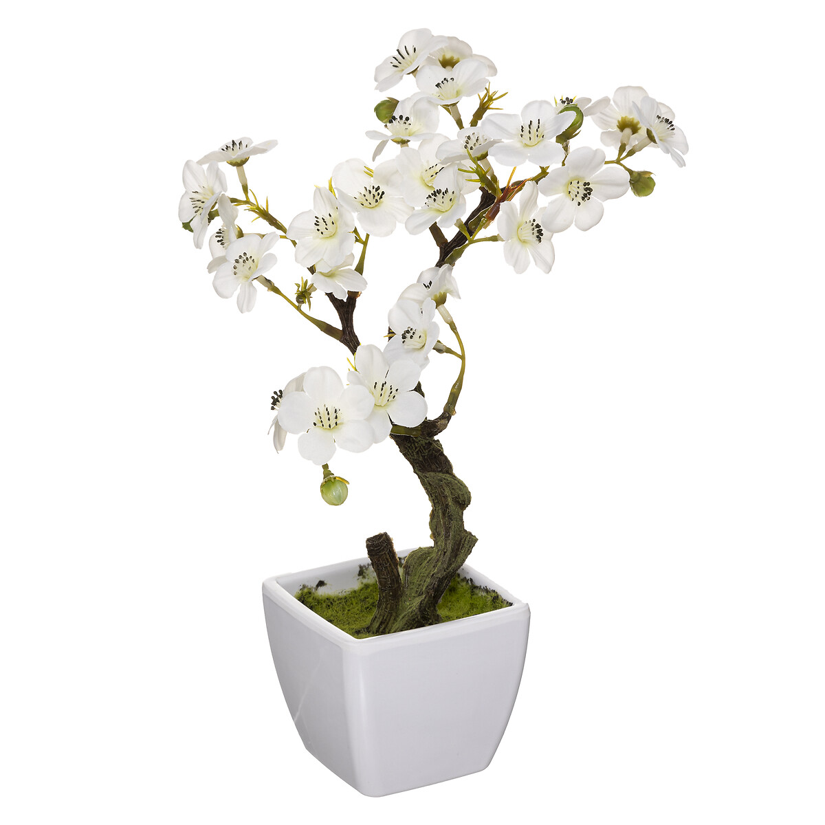 Planta cerezo blanca artificial 26cm
