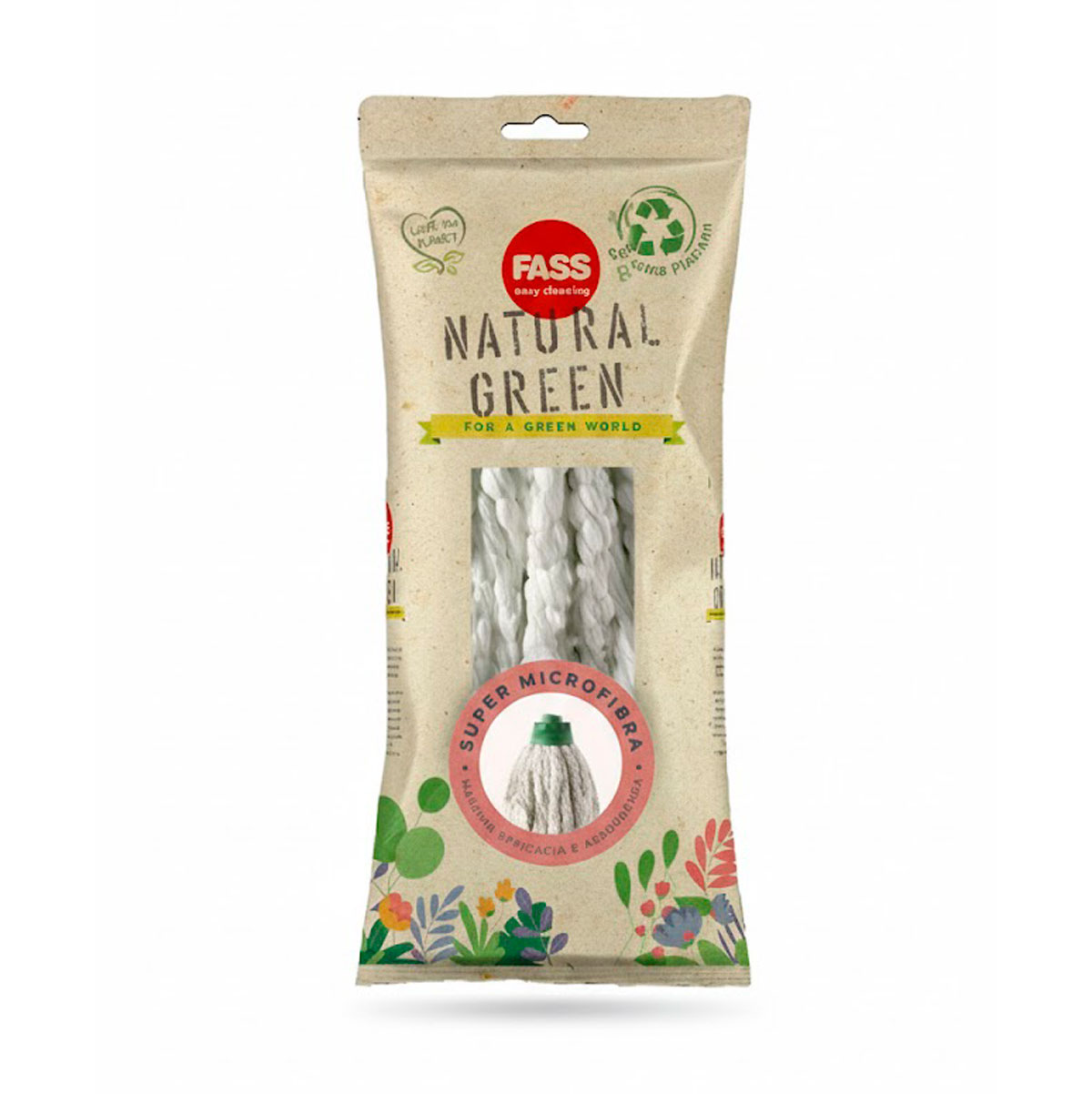 Fregona De Microfibra Verde Natural