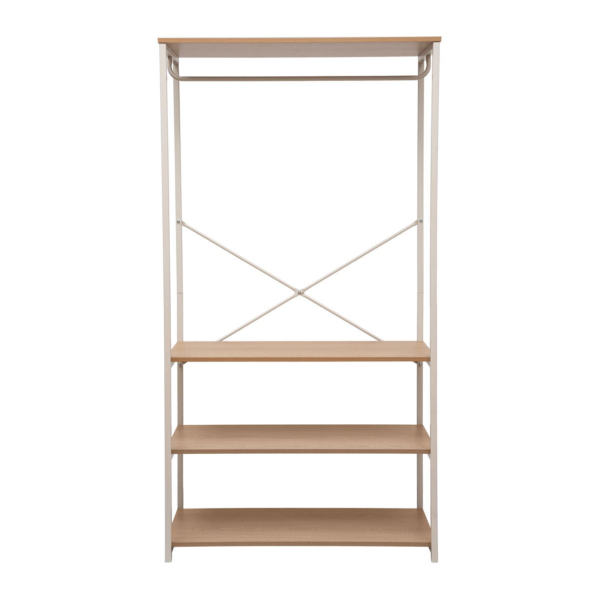 Armario de metal beige con estantes