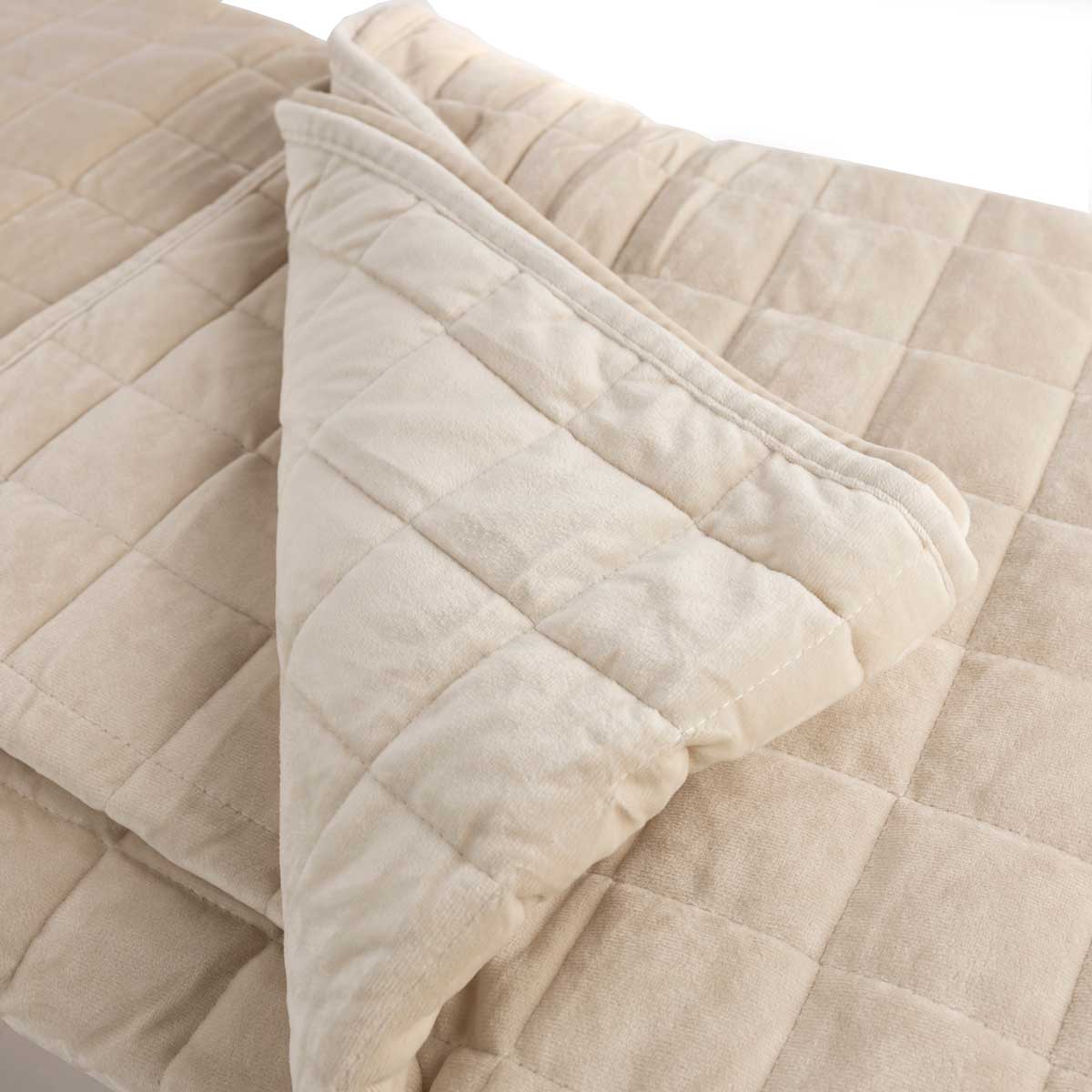 Edred&oacute;n ORLANDO beige de terciopelo 220x240cm