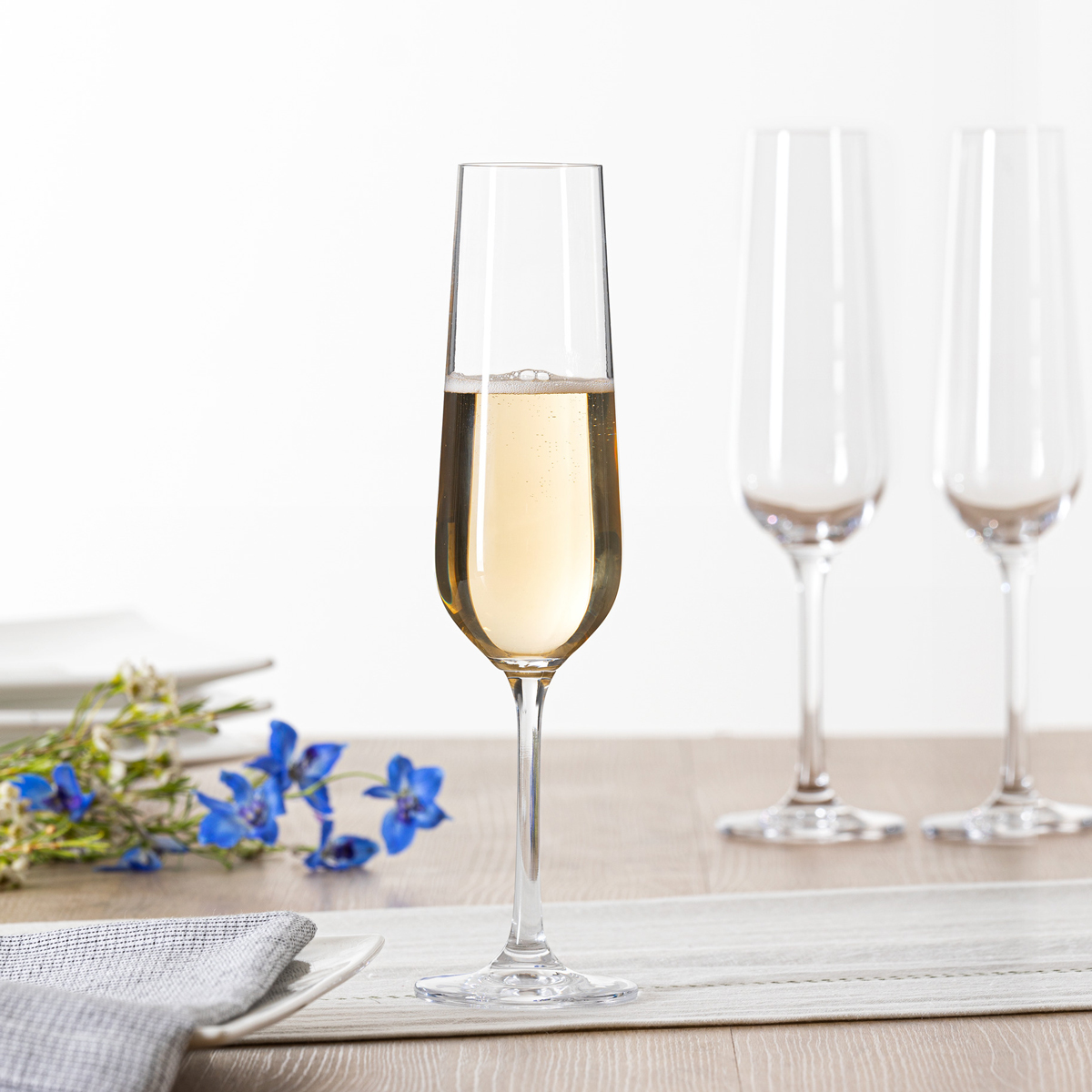 Copa de champán LENA de vidrio cristalino 20cl