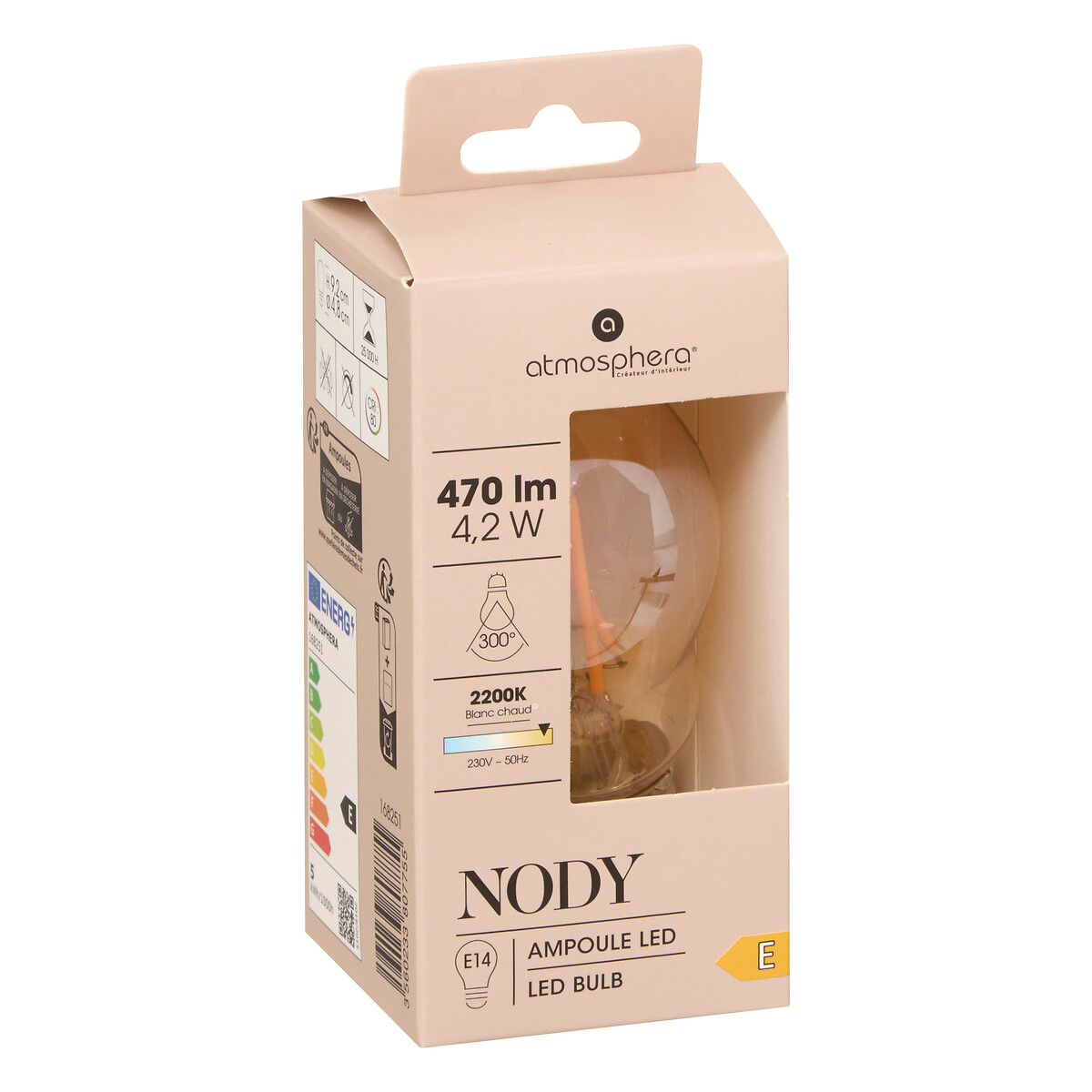 Bombilla VINTAGE ámbar led A48 4.2W E14