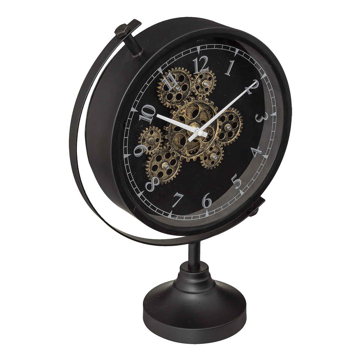 Reloj de mesa negro de metal 40x13x28cm