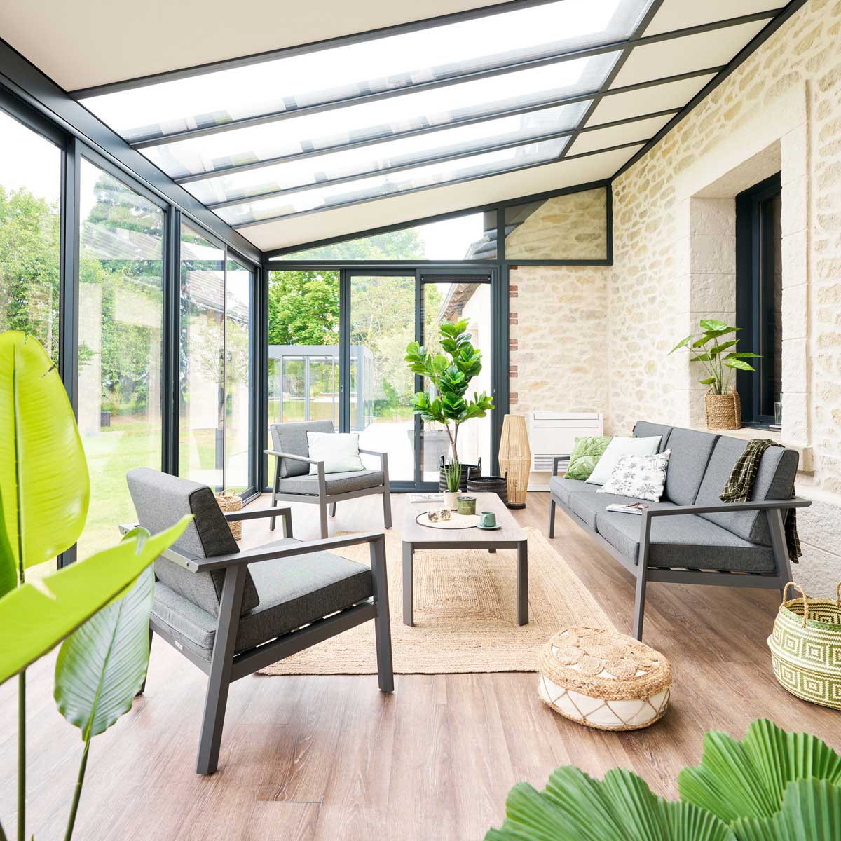 Conjunto De Jardim Pavane Cinza Graphite