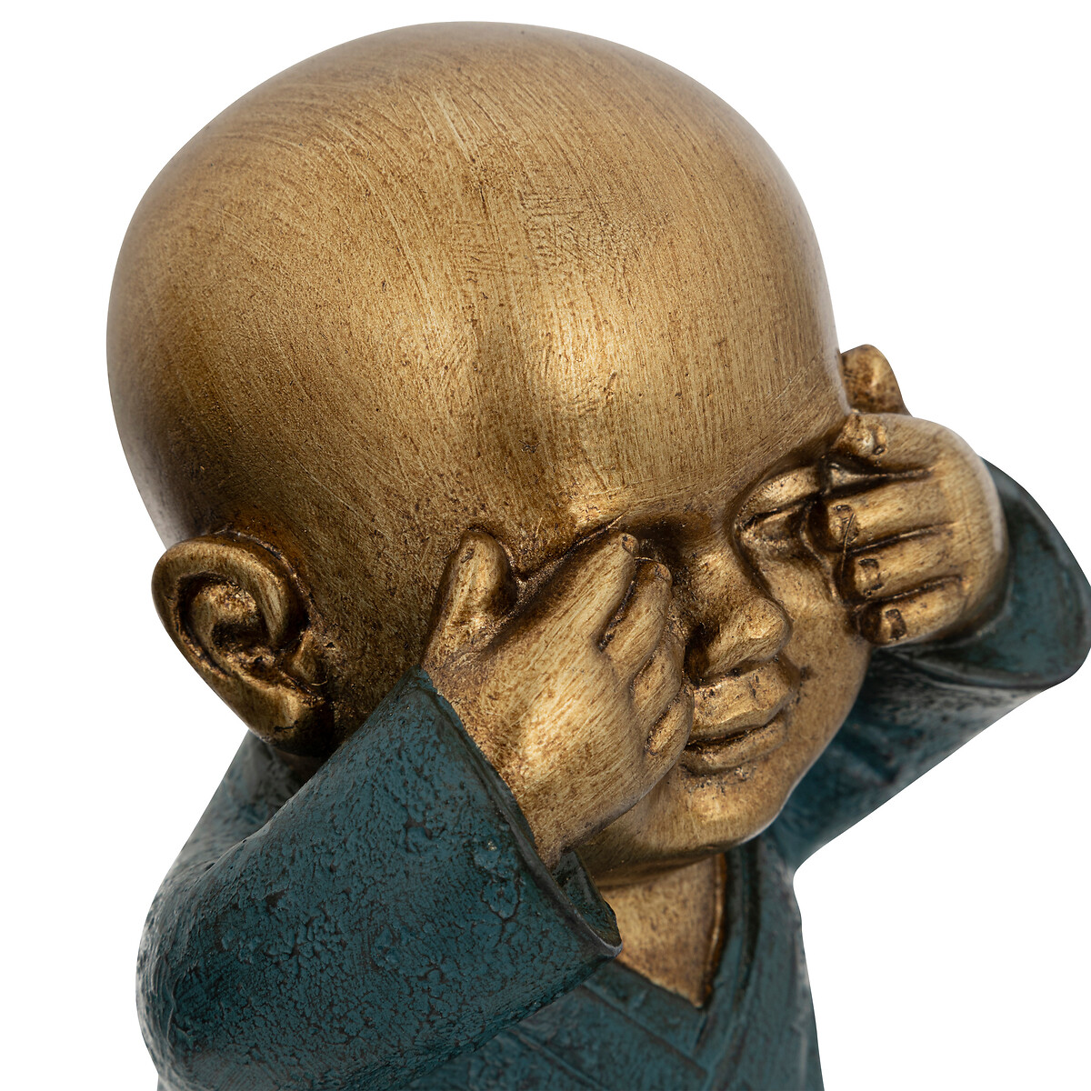 Est&aacute;tua De Buda Cego Jil Em Resina Azul