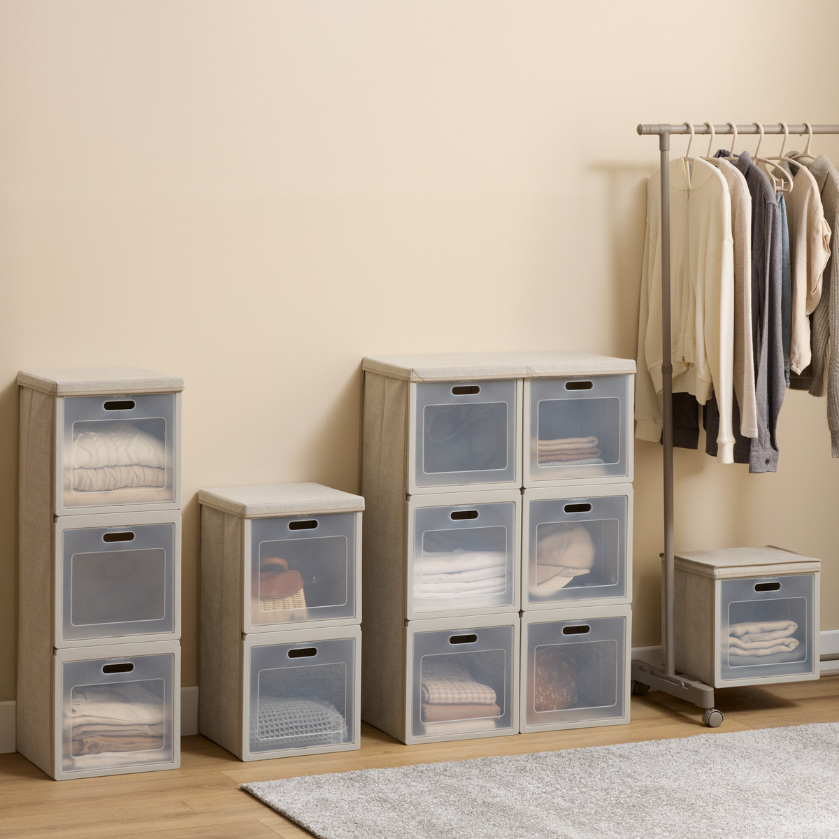 Caja de almacenaje con 3 niveles