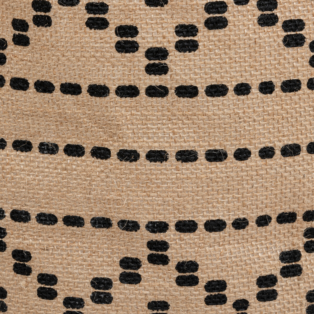 Cesta decorada VALY beige y negro de yute 32cm