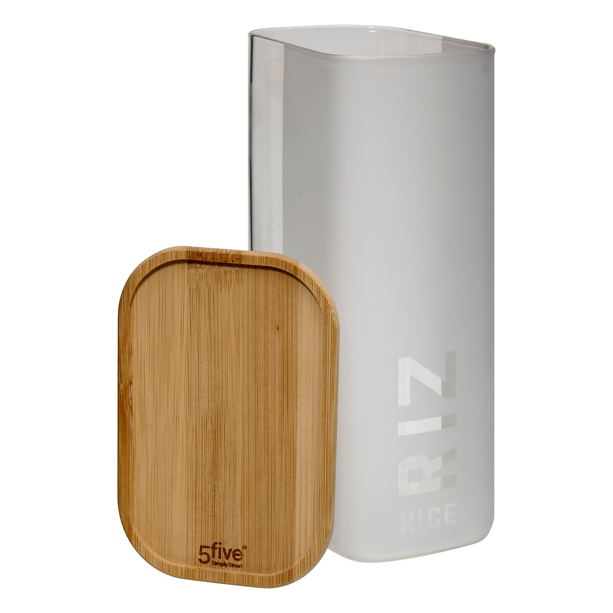 Tarro para arroz de vidrio y bamb&uacute; 16cl