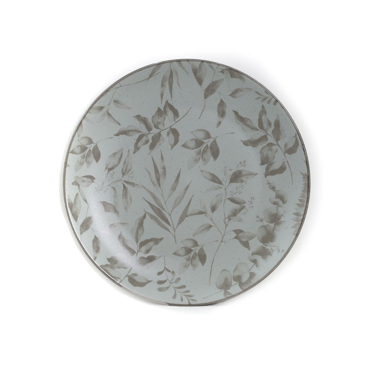 Plato llano BLOOM verde de cer&aacute;mica 26,5cm