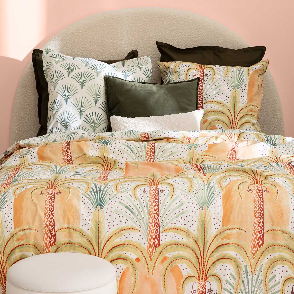 Cojín LILOU verde caqui 45x45cm