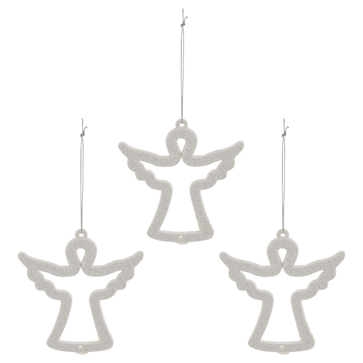Set de 3 Adorno navide&ntilde;os &Aacute;ngel Blanco 