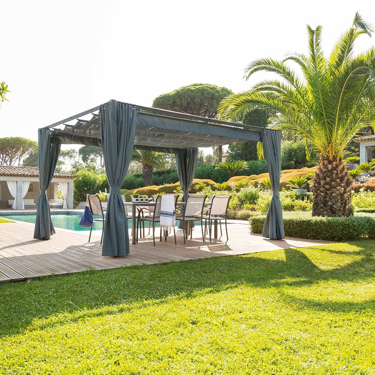 P&eacute;rgola PALMEIRA gris ardosia 3x4m