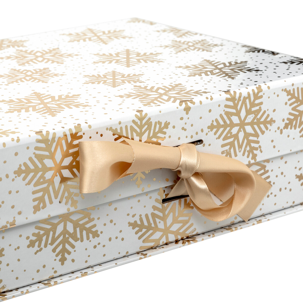 Caja de regalo blanca y dorada 15cm 