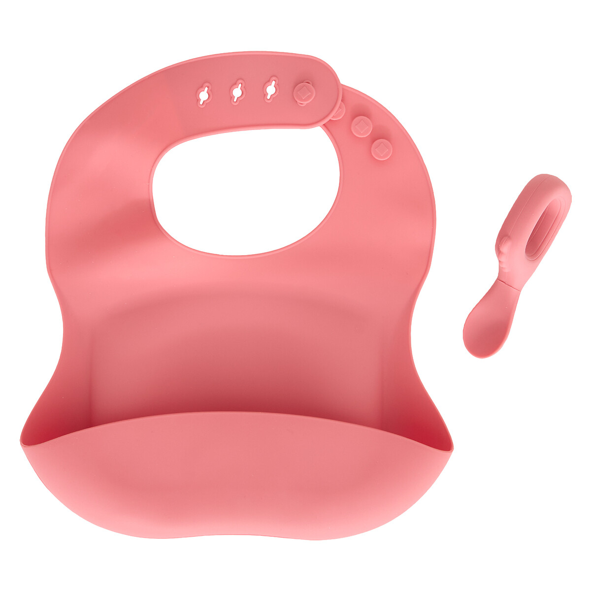 Set de babero y cuchara YUM rosa