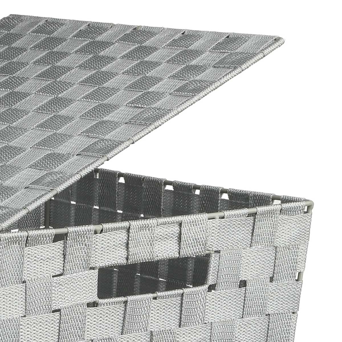 Cesto P/Ropa Sucia Poliéster/Metal Gris 