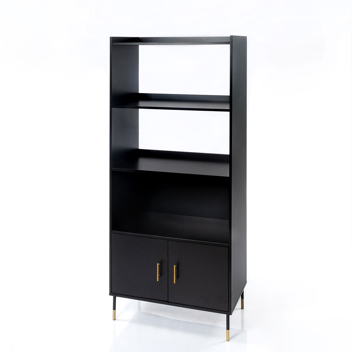 Estantería TEDY negro 2 puertas mdf e metal 170cm