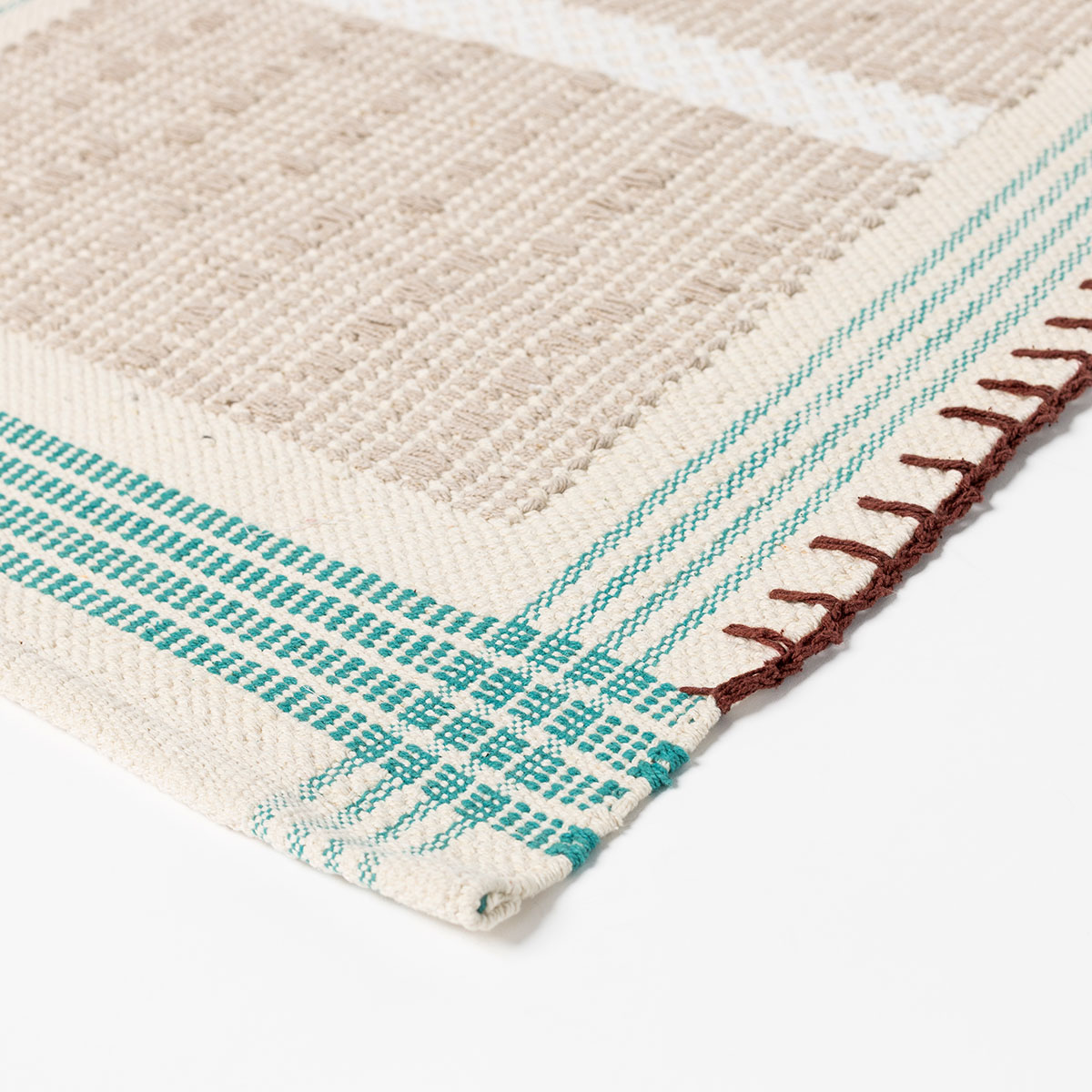 Alfombra WONJA taupe y azul 60x150cm