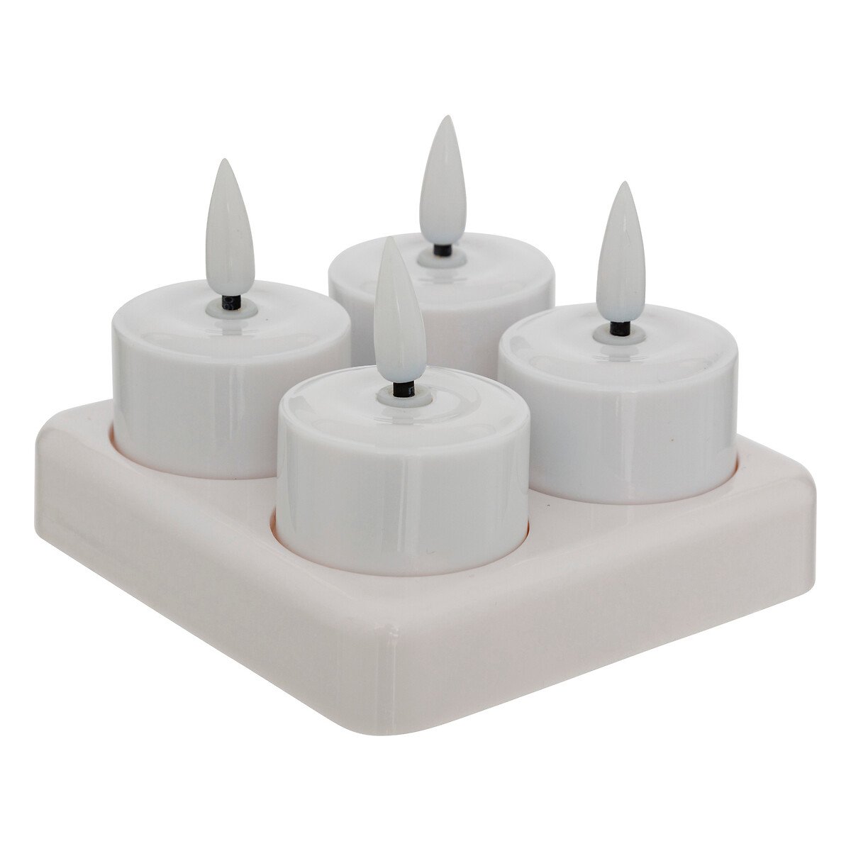 Set de 4 velas tealight  led AITOR blanco