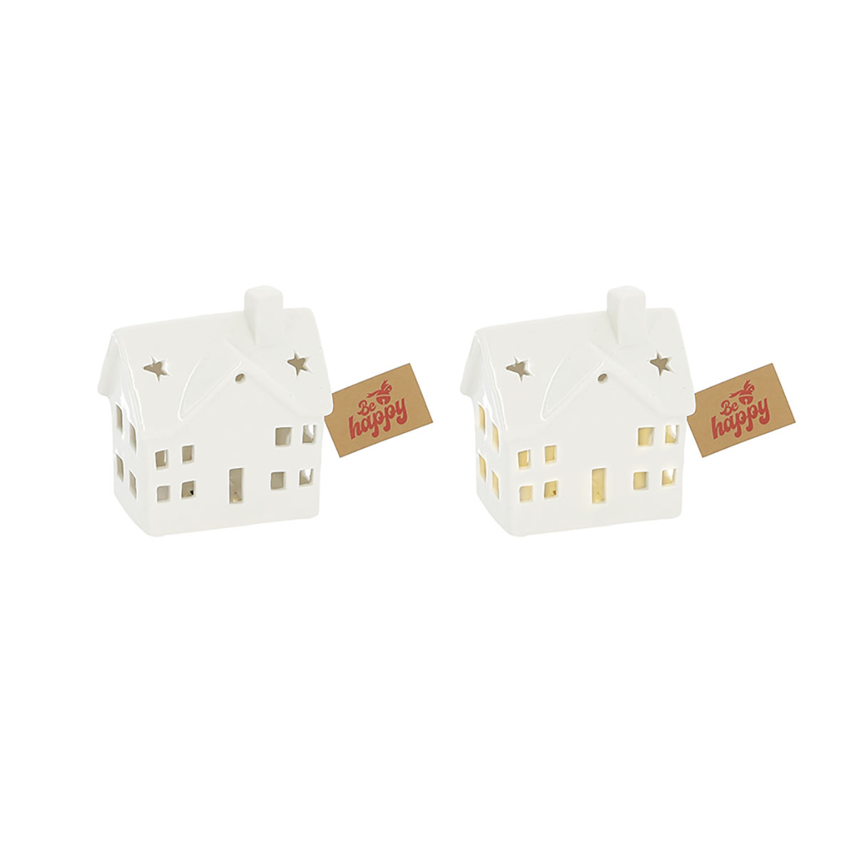 Casita Blanca con LED 11x13cm 