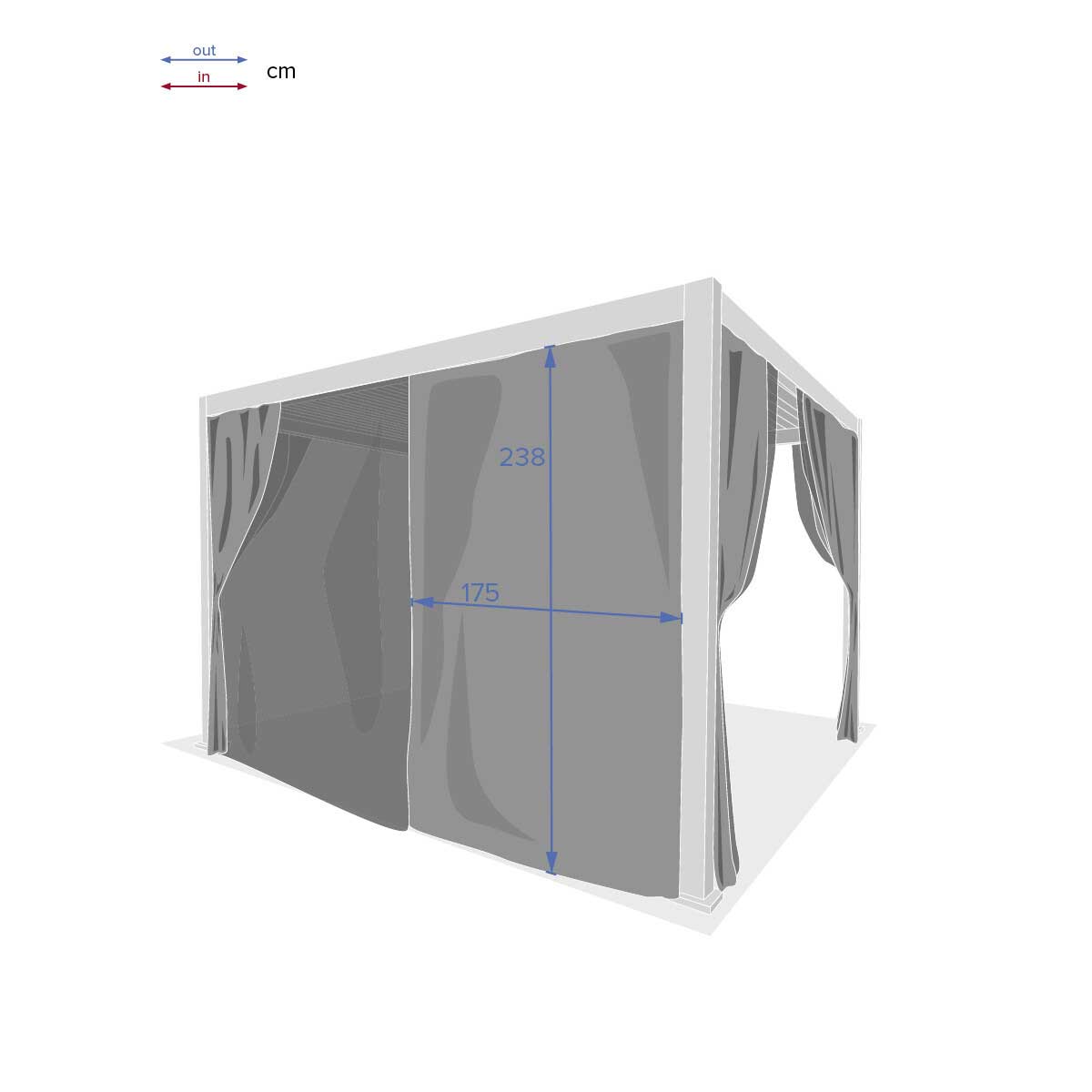 Cortinas+Mosquiteras para pérgola ÉVORA gris