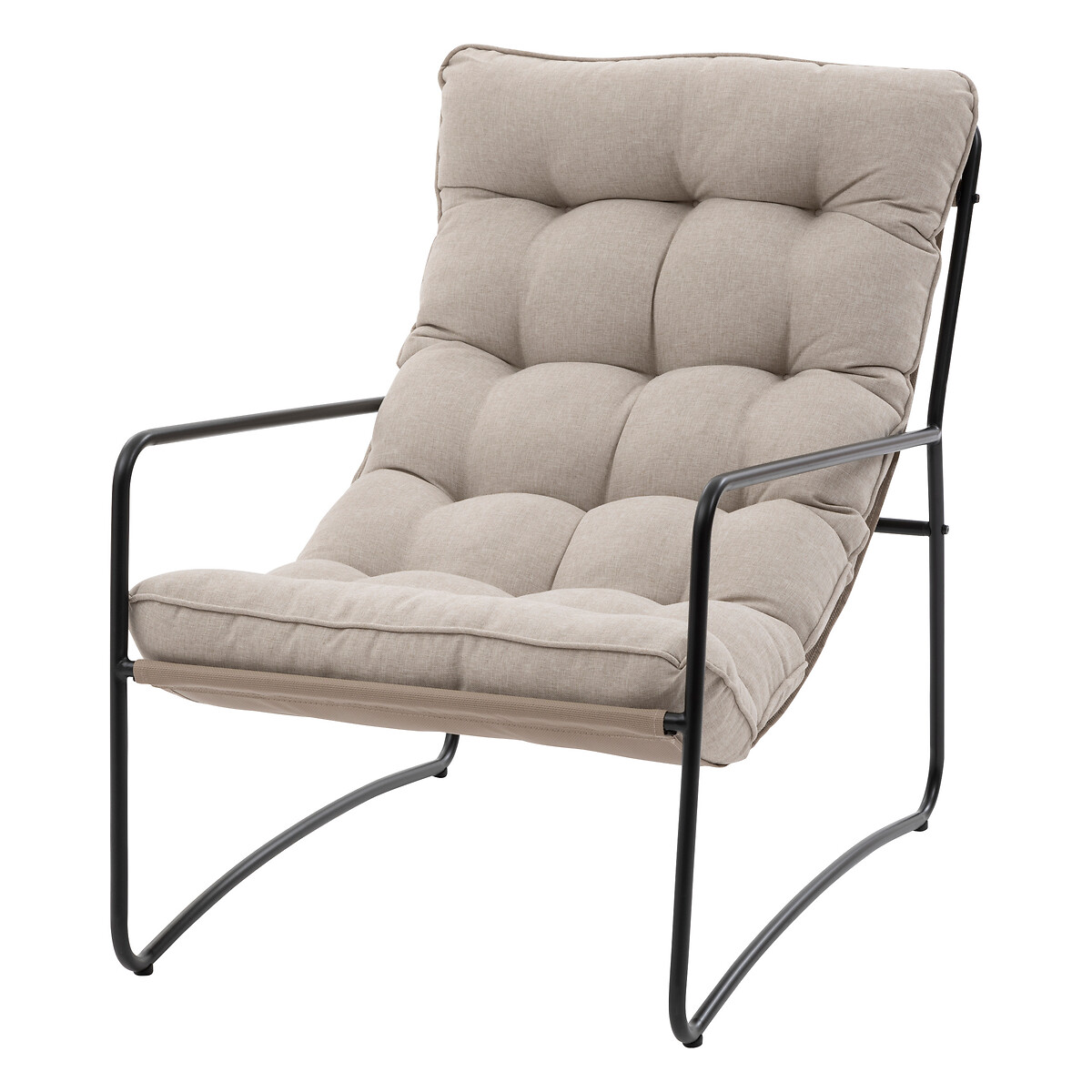 Sill&oacute;n RELAX beige de acero y poli&eacute;ster
