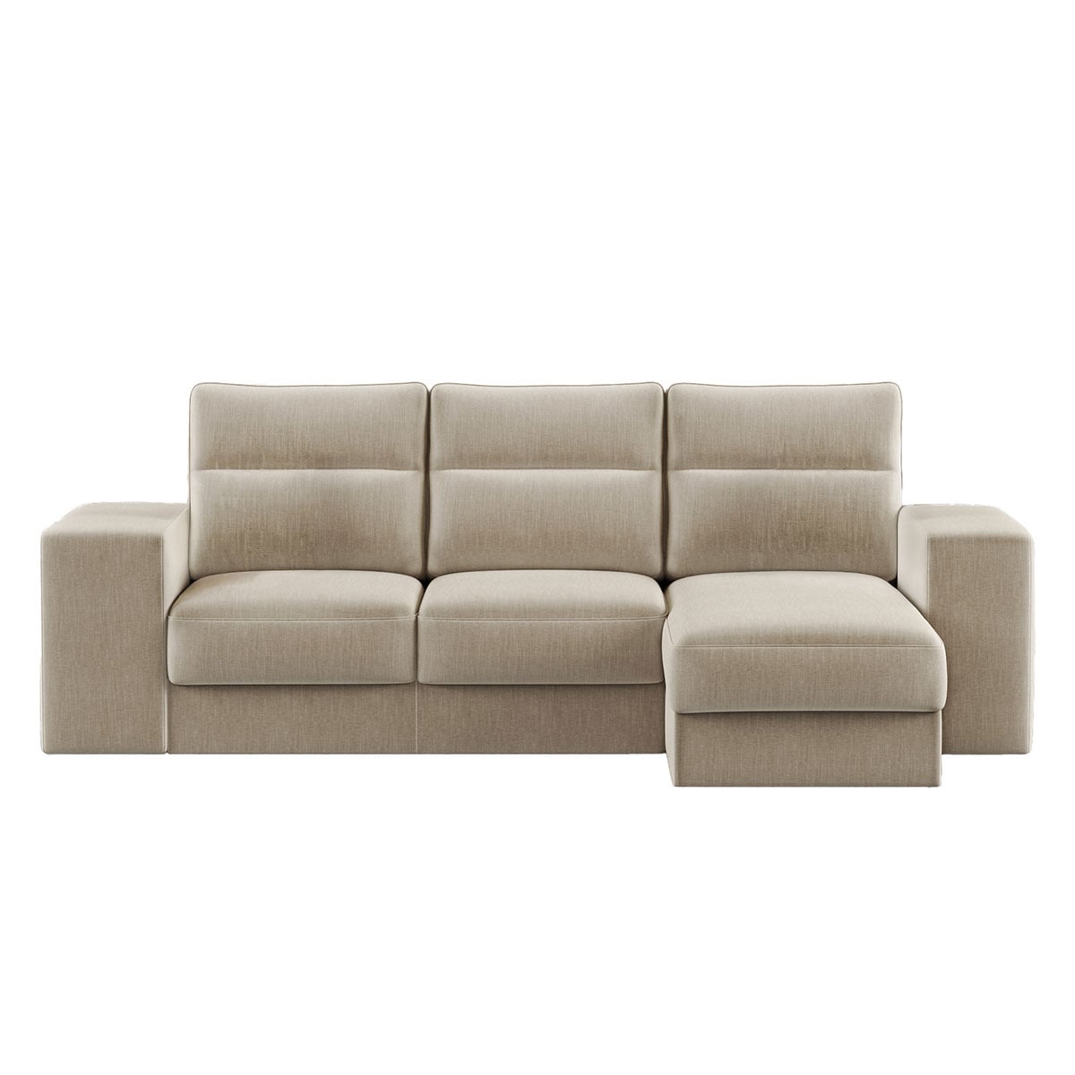 Sof&aacute; cama con chaise longue TRENTO beige